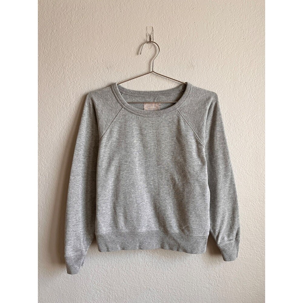 Everlane Women's The Slim Classic French Terry Crew Sweatshirt in Gray Size XS